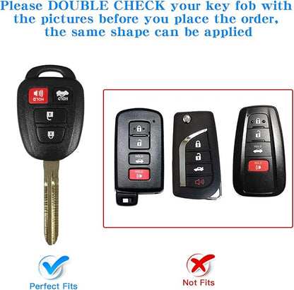 MILD EAST for Toyota Key Fob Cover with Metal Key Chain, Soft TPU Easy to Press Key Fob Shell Case for 2012-2019 Camry Corolla Rav4 Tacoma Highlander Avalon Venza, Blue
