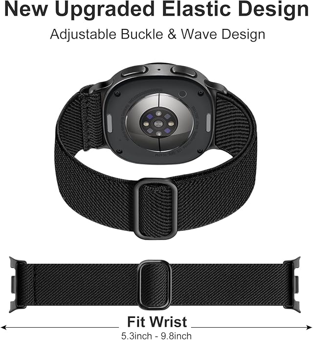 Lerobo Elastic Bands Compatible with Samsung Galaxy Watch 8 7 6 5 4 40mm 44mm/Galaxy Watch 8 Classic 6 4 Classic 43mm 47mm 42mm 46mm/5 Pro Band 45mm/Active 2,3 Pack 20mm Adjustable Nylon Sport Band