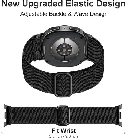 Lerobo Elastic Bands Compatible with Samsung Galaxy Watch 8 7 6 5 4 40mm 44mm/Galaxy Watch 8 Classic 6 4 Classic 43mm 47mm 42mm 46mm/5 Pro Band 45mm/Active 2,3 Pack 20mm Adjustable Nylon Sport Band