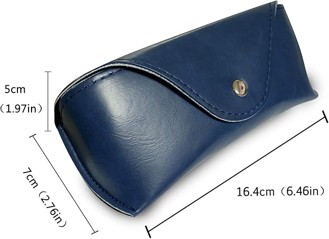 LogHog Portable Leather Glasses Case,Flexible Sunglasses Pouch Slim Case for Women Men Horizontal Eyeglass Case