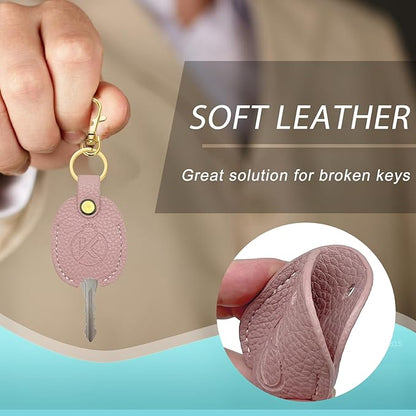 Leather Key Sleeve for Broken Key, Car Key Cover, Key Loop Replacment, Key Fod Protector Keychain for Women/Men