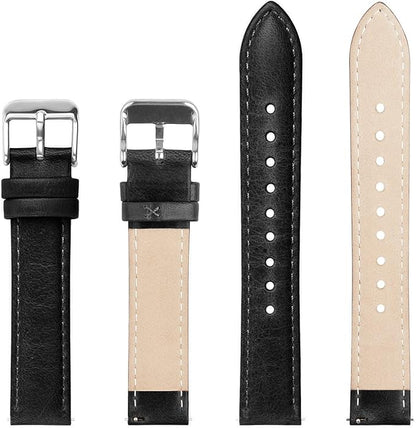 Fullmosa Watch Band, Quick Release Leather Watch Strap for Men Women, Replacement Bands Width 12mm 14mm 16mm 18mm 19mm 20mm 21mm 22mm 24mm