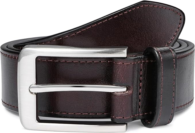 MILORDE Men's Genuine Leather Dress Belt, Handmade, 100% Cow Leather, Fashion & Classic Designs for Work Business and Casual