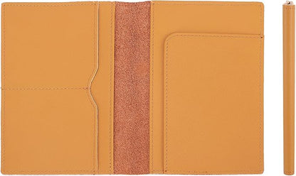 STAR VISTA Albatross Leather Travel Passport Holder, Minimalist Design, Calfskin Leather Case for Women and Men - Slim Passport Wallet, Bifold, RFID Blocking, Honey
