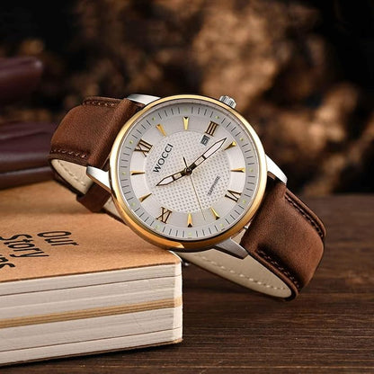 WOCCI Quick Release Watch Band, Distressed Genuine Leather, Stainless Steel Buckle, Strap Width 18mm 19mm 20mm 22mm 24mm