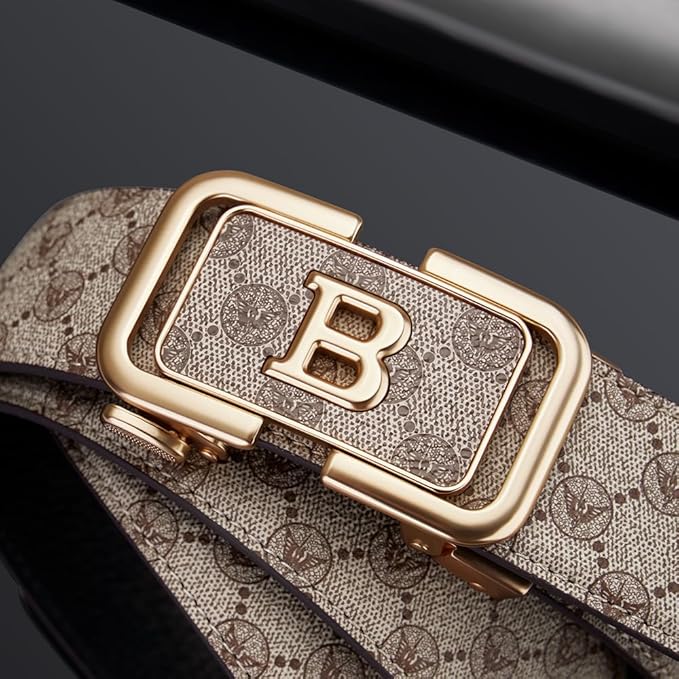 VANNANBA Letter B Buckle Belt, Mens Designer Belts Premium Leather for Dress Casual Jeans Pants