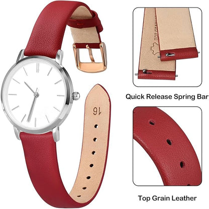 ANNEFIT Watch Bands for Men Women, Top Grain Leather Watch Strap with Quick Release, Band Width 12mm 13mm 14mm 16mm 18mm 20mm 22mm