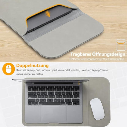 HYZUO 13 Inch Laptop Sleeve PC Case for MacBook Pro 13 M2 M1 2026-2016, 13" MacBook Neo 2026 A3404, MacBook Air 13 M5 A3449 M4 M3 M2 M1 2026-2018, 13" iPad Pro/Air, Surface Pro, XPS 13, Light Gray