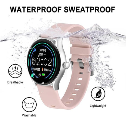BISONSTRAP Silicone Watch Bands, Slim Watch Straps with Quick Release, 22mm, Pink with Silver Buckle