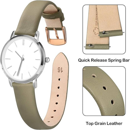 ANNEFIT Watch Bands for Men Women, Top Grain Leather Watch Strap with Quick Release, Band Width 12mm 13mm 14mm 16mm 18mm 20mm 22mm