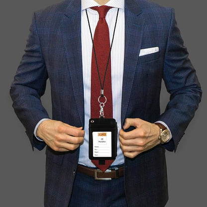 PLENTY Braided Leather Lanyard, 2PCS Handmade Strong Office Long Neck Strap with Clasp and Keychain for ID Badge and Keys
