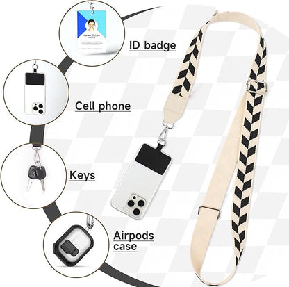 FUVLIFE Phone Lanyard Crossbody Wrist Strap, Adjustable Clip and Go Strap for Phone with Wallet Crossbody, Phone Strap with Zippered Pouch, Universal Hands-Free for All Cell Phone
