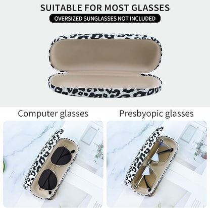 PERFECTSIGHT Hard Shell Eyeglasses Case, PU Leather Protective Glasses Case, Cute Eyeglass Case for Women Men Girls