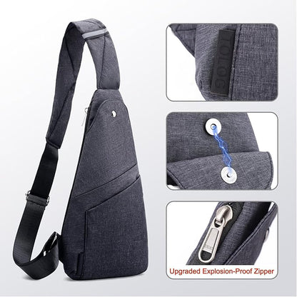 Anti-Theft Sling Bag for Women and Men, Lightweight Crossbody Bag with Hidden Pocket for Travel Hiking Casual Daily