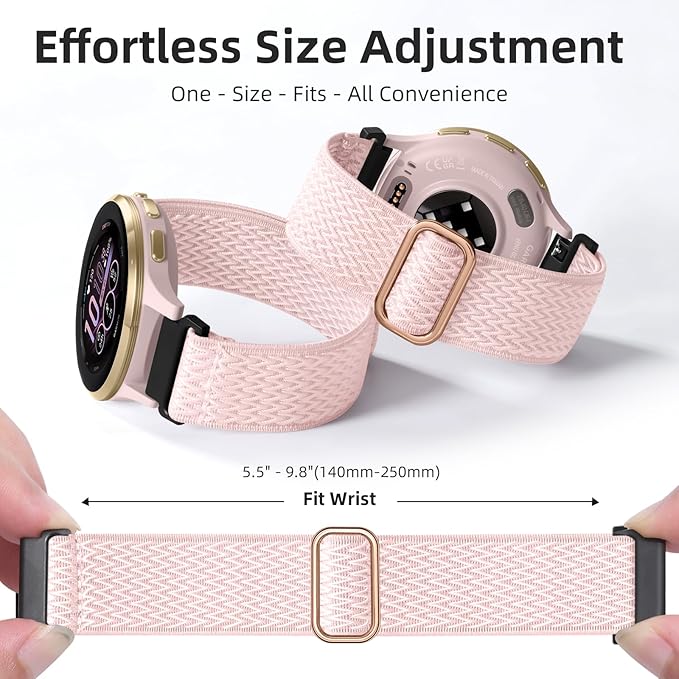 GEAK 18mm Watch Band Compatible with Garmin Venu 4 41mm Watch Band/Venu 2S 3S Watch Band, Quick Release Soft Nylon Breathable Sport Strap for Vivoactive 4S Watch Band/Forerunner 265s/255s Men Women