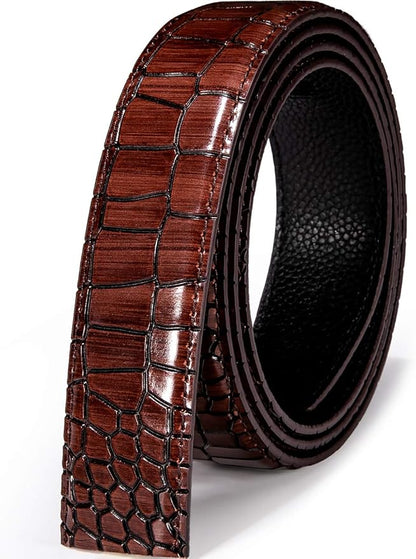 Dubulle Men's Ratchet Belt Gold/Black/Red/Green/Blue/White Automatic Buckle Business Casual Belt Gift - Adjustable Fit