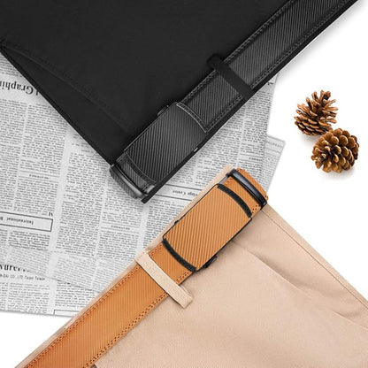 DOOPAI Belt Men, Ratchet Dress Adjustable 1 3/8" Sliding Leather Designer, Size Length Can be Cut, with Gift Box