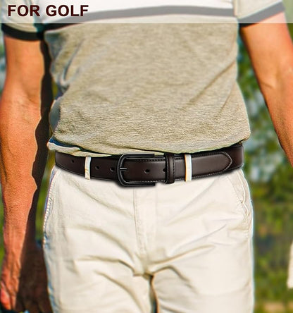 BULLIANT Men Belt-Leather Belt 7 Holes Comfortable for Men Dress Casual Jeans 1 3/8"