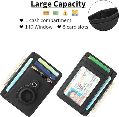 Slim Minimalist Wallet PU Genuine Leather Carbon Fiber RFID Blocking Front Pocket Wallet for Men Women Lightweight Credit Card Holder