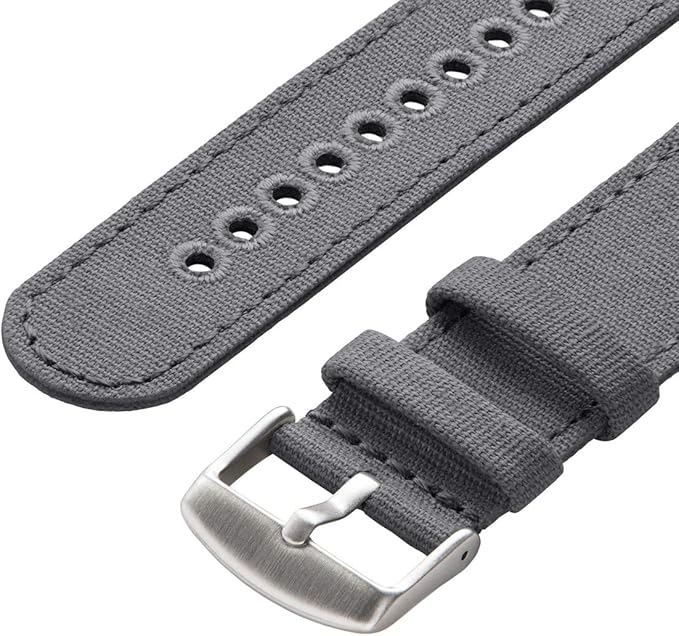 Archer Watch Straps - Canvas Quick Release Watch Bands (Slate Gray, 18mm)