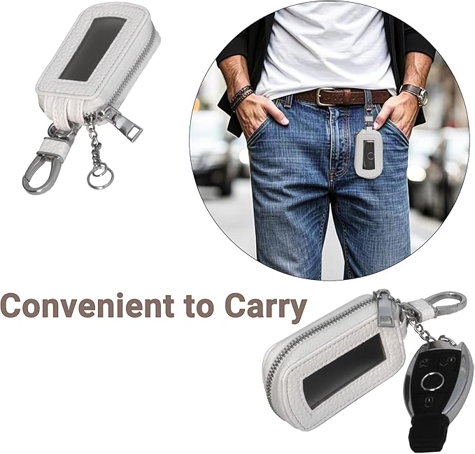 Yuoyar Premium Leather Key Fob Case - Universal Car Key Holder
