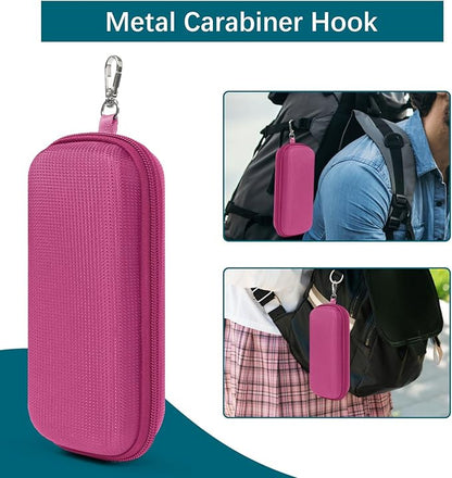 Double Eyeglasses Case Hard Shell Dual Sunglasses Organizer with Zipper Closure Travel Eyewear Storage for Vehicle