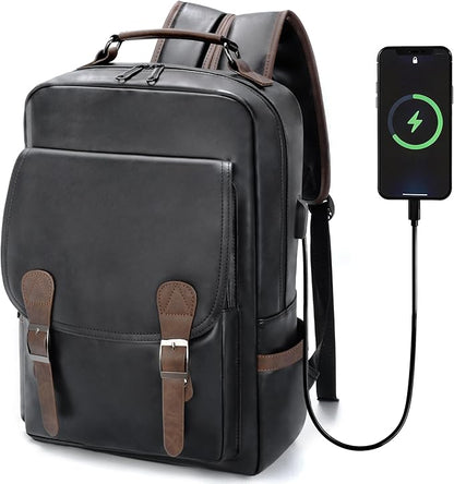 GOWIN Laptop Backpack for Men Work Travel Backpack with USB Charger Waterproof Business Backpack Fit 15.6 Computer Airline Approved Casual Backpack (Black)