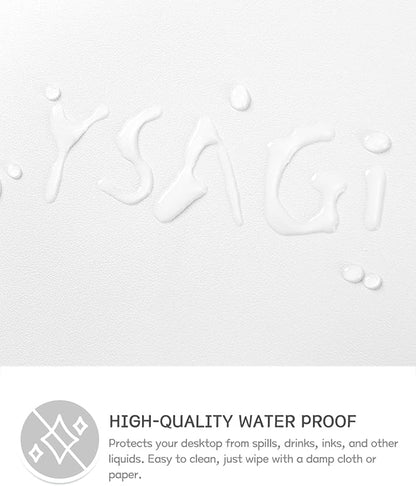 YSAGi Non-Slip Leather Desk Pad, Waterproof Laptop Computer Desk Keyboard Mat, Table Protector Blotter Mat, Large Mouse Pad for Office/Work/Home/Decor(White, 23.6" x 13.7")