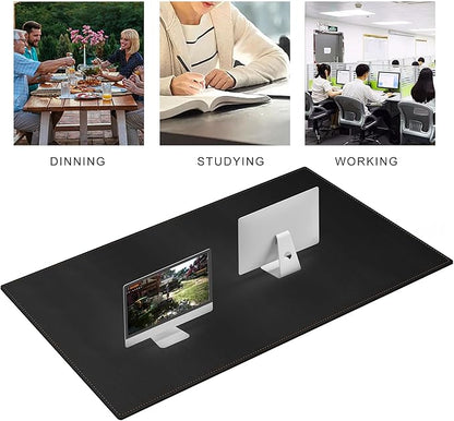 MAIDERN 63”x 31.5” Leather Desk Mat XXL, Large Desk Pad, Reversible Cork & Leather Large Mouse pad for Desk, Waterproof Computer Desk Mat for Gaming Home Office (Black) …