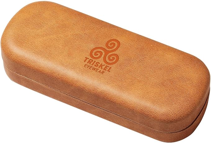 Rounded Rectangle Glasses Case – Hard Shell PU Leather Eyewear Case with Soft Lining & Magnetic Closure