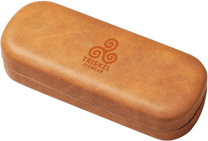 Rounded Rectangle Glasses Case – Hard Shell PU Leather Eyewear Case with Soft Lining & Magnetic Closure