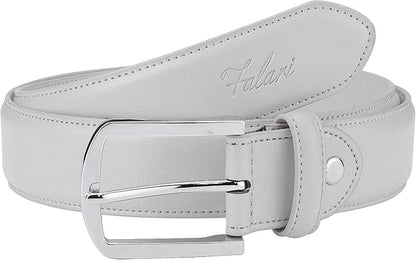 Falari Men Genuine Leather Casual Dress Belt With Single Prong Buckle, Classic Style Belt