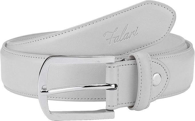 Falari Men Genuine Leather Casual Dress Belt With Single Prong Buckle, Classic Style Belt