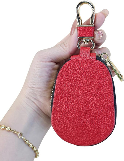 Universal Genuine Leather Car Key Fob Case – Premium Smart Key Holder for Remote Key Fobs