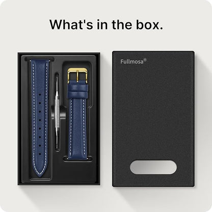 Fullmosa Watch Band, Quick Release Leather Watch Strap for Men Women, Replacement Bands Width 12mm 14mm 16mm 18mm 19mm 20mm 21mm 22mm 24mm