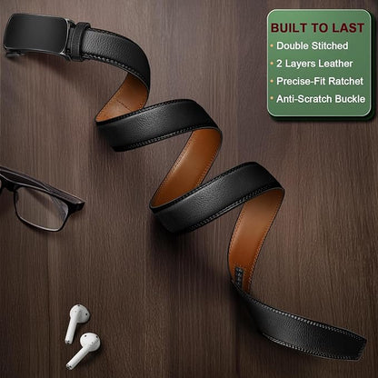 BULLIANT Men's Ratchet Belt Nontrimmable-Click Belt Adjustable for Men Gift Lightweight 1 3/8"
