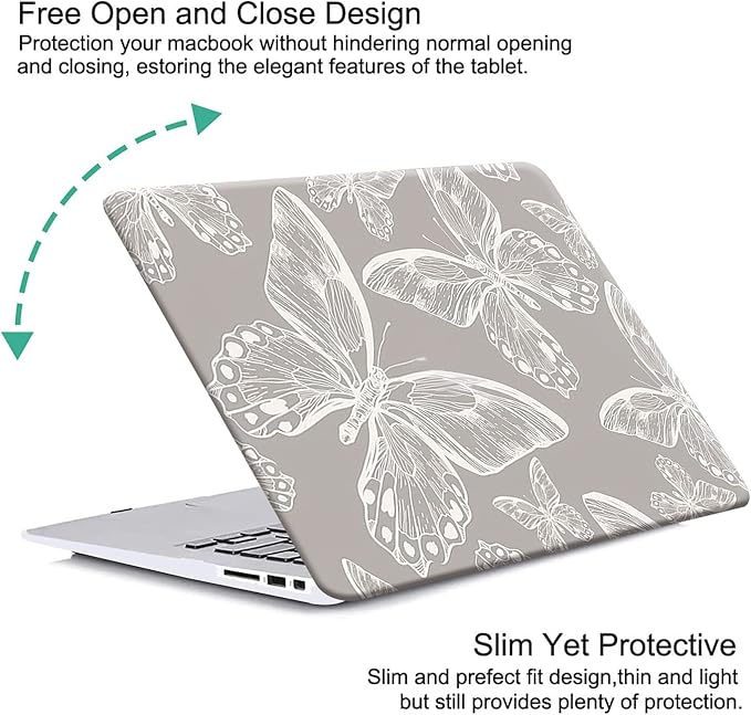 KEROM Compatible with MacBook Pro 13 inch Case 2022-2016 Release M2 M1 A2338 A2289 A2251 A2159 A1989 A1706, Plastic Hard Shell Case & Keyboard Cover, Has Logo Cutout, Butterfly