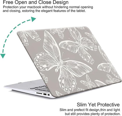 KEROM Compatible with MacBook Pro 13 inch Case 2022-2016 Release M2 M1 A2338 A2289 A2251 A2159 A1989 A1706, Plastic Hard Shell Case & Keyboard Cover, Has Logo Cutout, Butterfly
