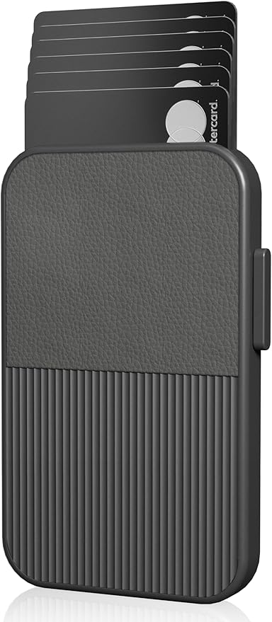 Fidelo Slim Wallet for Men – RFID Blocking Minimalist Credit Card Holder with Sliding Pop-Up Design - Push Button Men's Wallets - Front Pocket Wallet