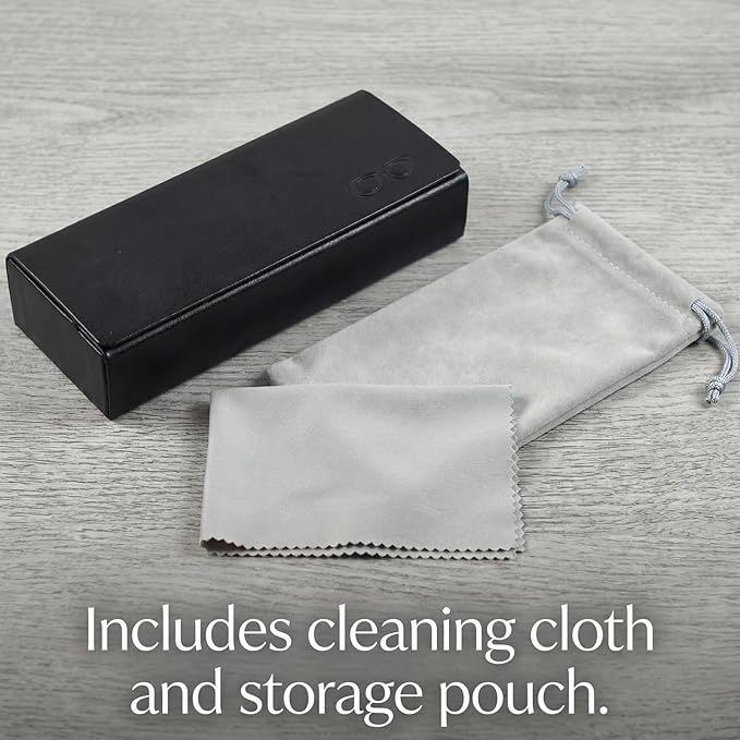 Glasses Case hard shell,3-in-1 Sunglasses Case & Eyeglass Case with Cleaning Cloth & Storage Pouch