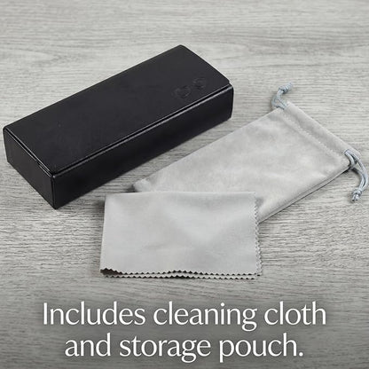 Glasses Case hard shell,3-in-1 Sunglasses Case & Eyeglass Case with Cleaning Cloth & Storage Pouch