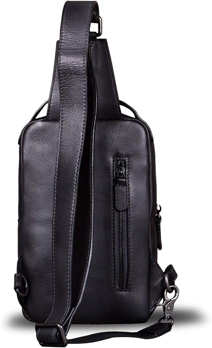 Genuine Leather Sling Bag for Men and Women Vintage Real Leather Sling Backpack Shoulder Crossbody Bags Chest Purse