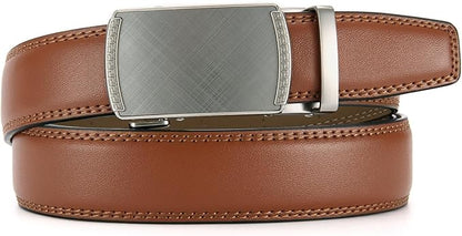 CHAOREN Mens Dress Belt - Mens Ratchet Belt Leather for Dress Pant - Micro Adjustable Belts Fit Everywhere