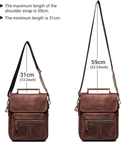 gzcz Leather Sling Shoulder Crossbody Bag Man Purse Messenger Bags for Men Women Outdoor Travel Business | Man, Purse, Outdoor, Travel, Business