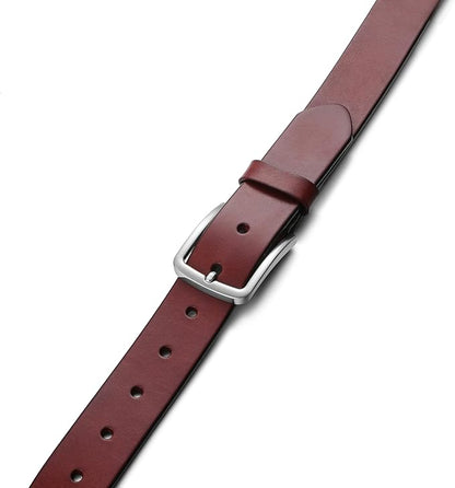 MILORDE Men's Genuine Leather Dress Belt, Handmade, 100% Cow Leather, Fashion & Classic Designs for Work Business and Casual
