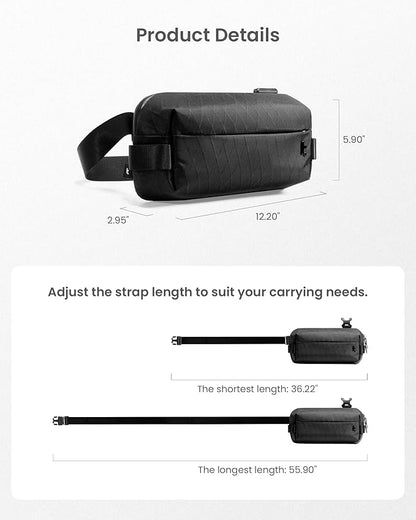 tomtoc Compact EDC Sling Bag 3L-10L, Minimalist Crossbody Bag Chest Shoulder Pack for Men Women, X-pac/Recycled Polyester