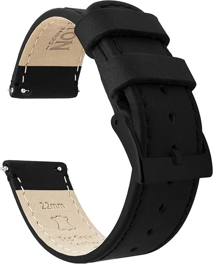 BARTON WATCH BANDS - Top Grain Leather Watch Bands Compatible with Apple Watch Models - 1, 2, 3, 4, 5, 6, 7, 8, 9, 10, SE, Ultra & Ultra 2