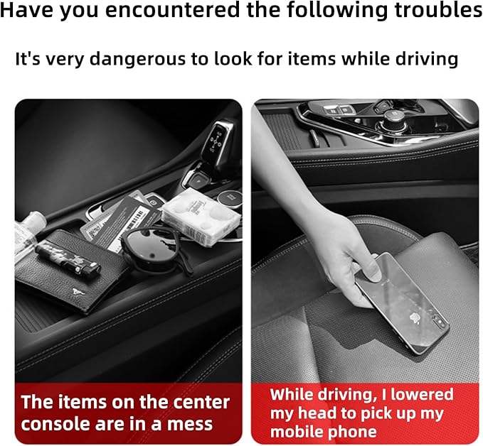 2 Pack Premium Car Seat Gap Filler Organizer - Universal Storage Box with Card Slots for Phones/Keys/Glasses, Fits Cars, SUVs & Trucks (Orange)