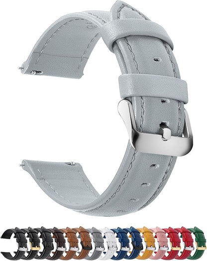 Fullmosa Watch Band, Quick Release Leather Watch Strap for Men Women, Replacement Bands Width 12mm 14mm 16mm 18mm 19mm 20mm 21mm 22mm 24mm
