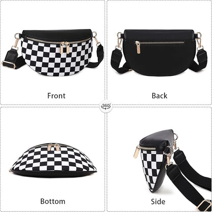 Eslcorri Small Crossbody Sling Bag for Women Trendy - Fanny Packs Leather Chest Belt Bum Bag Anti Theft Purse for Travel